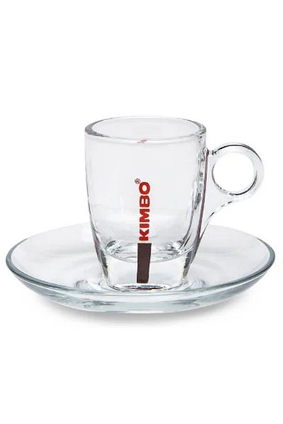 Kimbo Glass Espresso Cup + Plate 60 Cc