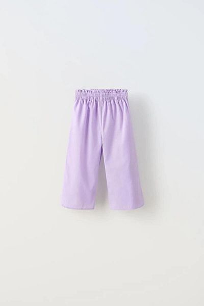 Magu Purple Poplin Bow Girl's Shirt and Trousers Set