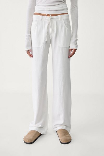 Stradivarius Linen blend trousers with pocket