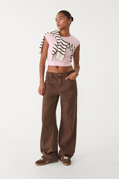 Stradivarius Basic fitted cropped T-shirt