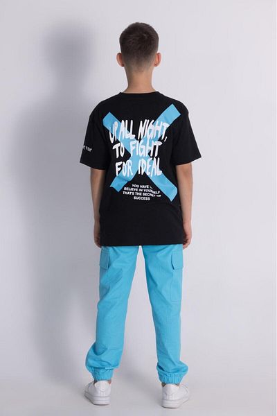 Magu Boys Oversize Printed T-Shirt & Cargo Pants Set - Comfortable & Stylish Combination
