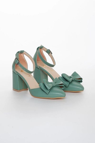 Akçetin Moda Pantofi de damă cu toc gros cu papion
