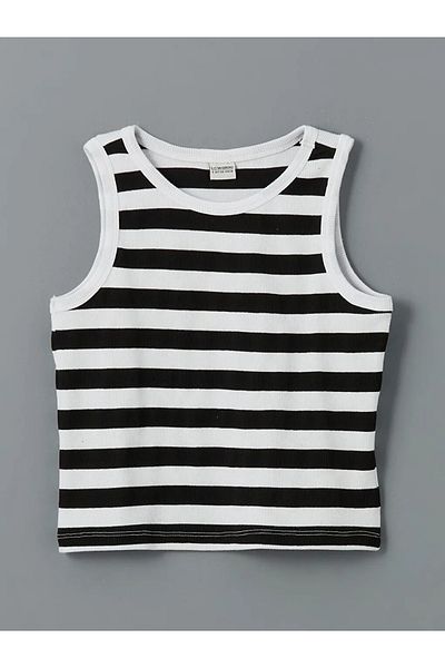 LC Waikiki LCW Kids Crop Crop pentru fete, negru, cu gâtul turn