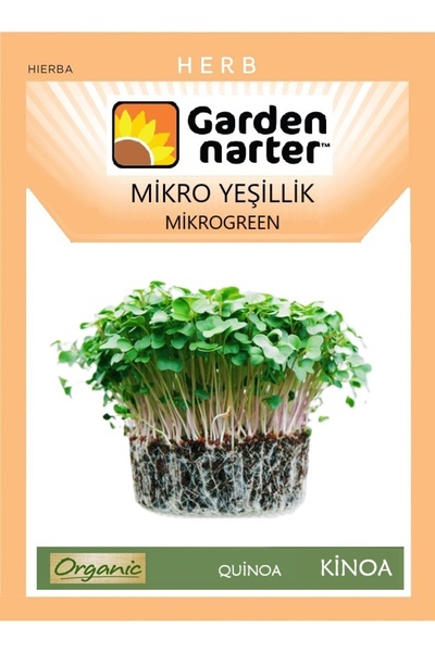GARDEN NARTER Mikro Yeşillik Için Microgreen Organik Kinoa Tohumu Mikro Filiz...