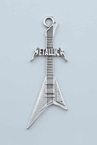 Bu Farklı Metallica Elektro Gitar Gümüş Kaplama Kolye Ucu