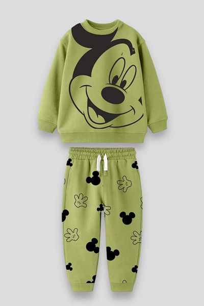 Magu Mickey Printed Kids Oversize Sweatshirt and Jogger Tracksuit Set
