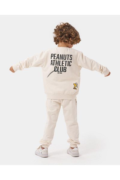 Magu Boy's Snoopy Patterned Cotton Sweatshirt and Sweatpants Set