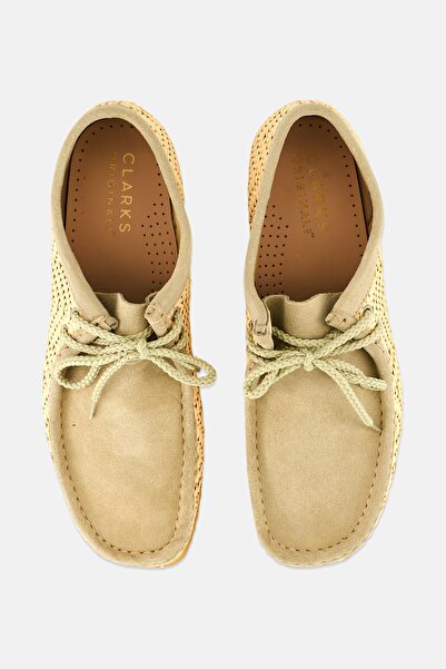 CLARKS Men Standard Wallabee Lace Up Casual Shoes, Sage Green