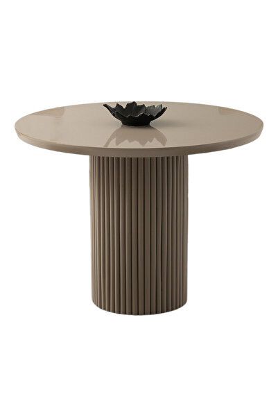 Viento Mobilya Orkide Cappicino Highgloss Sabit Cappicino Lora Ayak 100X100 Masa