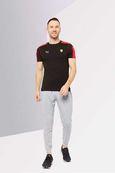 Puma x Scuderia Ferrari Men Sportswear Fit Short Sleeves Training T-Shirt, Black