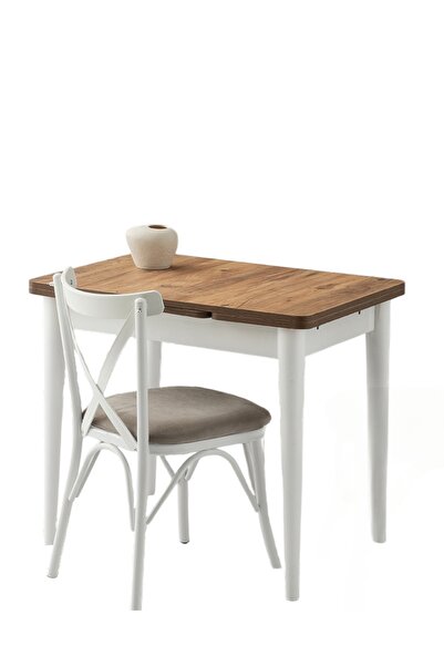 Viento Mobilya Arda Diş Budak Desen Yanlardan Açılır 90X60 Masa (Açılımış Ölçüsü 150X60)