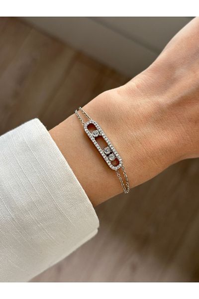 YOUES JEWELRY Steel Messika Zircon Stone Bracelet