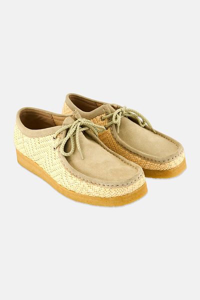 CLARKS Men Standard Wallabee Lace Up Casual Shoes, Sage Green