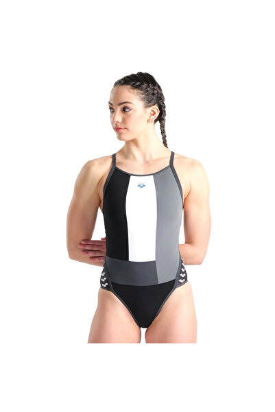 ARENA Costum de baie pentru femei - Costum de baie negru cu panou Super Fly B...