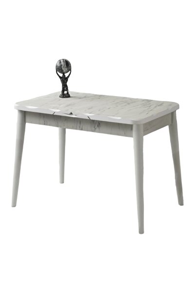 Viento Mobilya Kelebek Kütük Marmo Desen Highgloss Açılır 120X70 Masa (Açılımış Ölçüsü 150X70)