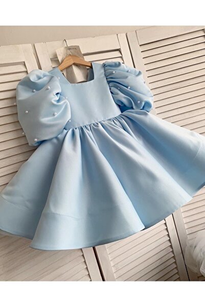 Asel Kids Rochie de seara fetita cu maneca cu balon perlat