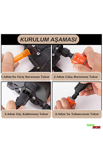 TrendStore 12V Yüksek Basınçlı Taşınabilir Oto Araba Yıkama Pompası Kiti Elektrikli Bakım Temizleme Pompası