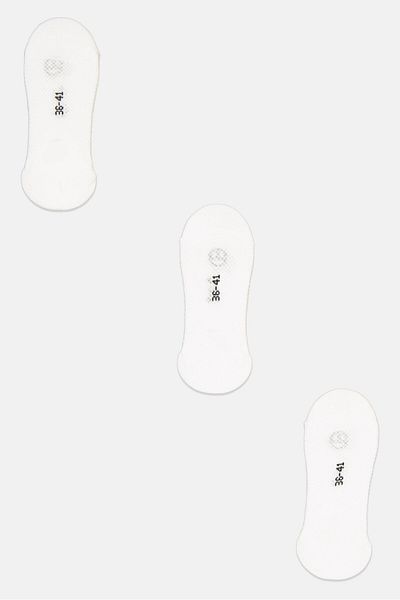 Sergio Tacchini Women 3 Pairs Round Invisible Socks, White