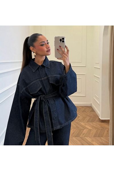AÈC PRIVÈ Set de pantaloni pentru femei, tendință de sezon nou Elizabeth Denim Jacket 7777