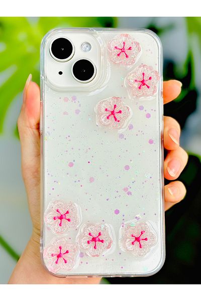 Go Aksesuar حافظة سيليكون بتصميم ساكورا متوافقة مع هاتف Iphone 14 Plus - 15 Plus مع لعبة