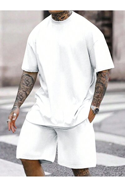 Tarzsokak 2 قطعة/المجموعة الرجال الصيف عارضة الرياضة بلون طاقم تي شيرت ومجموع...