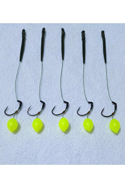 LittoCollection 5 Adet Fosforlu Zeytin Boncuklu Sazan Rig Takımı