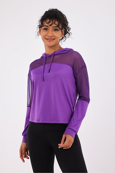 Scorp Purple Hooded Women's Sports Sweatshirt
