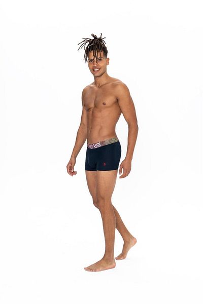U.S. Polo Assn. Men, Licensed, Uspa, New Collection, (Black-Navy Blue- Grimelange) Comfort, 3-Piece Boxer Set