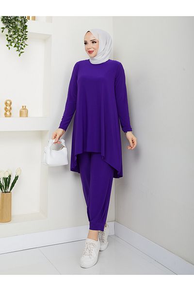 MODAMÜNASİP My Sandy Shalwar Detailed Trouser Suit with Its Most Beautiful Colors