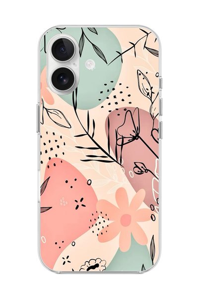 Dali Design حافظة شفافة متوافقة مع هاتف iPhone 16 Plus بتصميم زهور