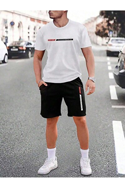 Tarzsokak Σετ ανδρικών μπλουζών και σορτς Manfinity Homme με γράμματα, casual