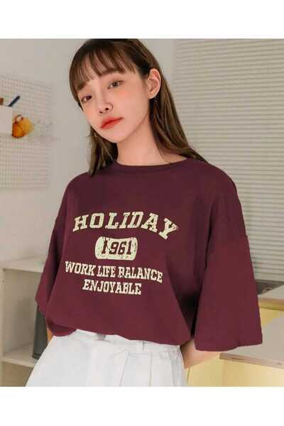 KOZİA OUTDOORS Holiday Printed Oversize Unisex Basic T-Shirt Άνετο για καθημε...