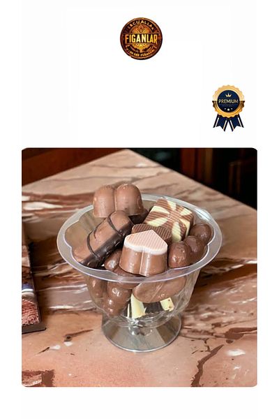 figanlar ambalaj 200Cc Footed Crystal Daisy Dessert Cases 10 Pieces