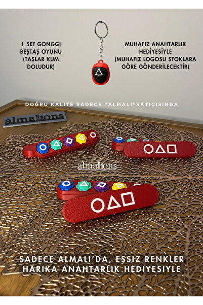 almalions Squid Game 2 - Gonggi , Beştaş 5 Taş , Kalamar Oyun Seti - Özel Kut...