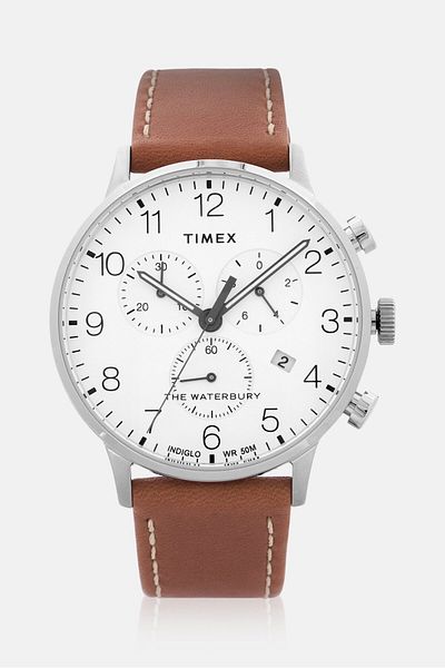 Timex Men Tw2t28000 Classic Chronograph Leather Watches 40mm, Brown