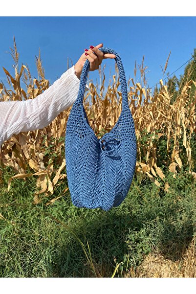 YOUC Design Синя РУЧНОЇ РОБОТИ Щоденна плетена сумка - захист для плечей і рук