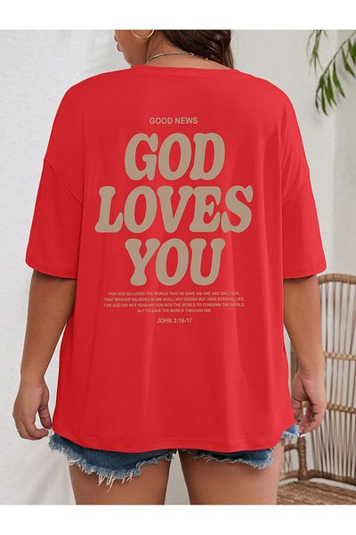 uyguntarz Μπλουζάκι Good Loves You Printed Unisex Oversize