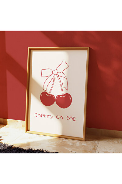 DES VU PRINT Cherry On Top, Kiraz Cherry Pinterest Temalı Çerçevesiz Poster