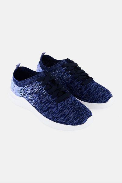 CLARKS Women Wide Nova Glint Lace Up Casual Shoes, Navy