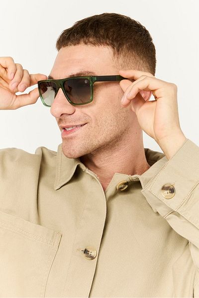 Timberland Men Tb0000595d59 Square Sunglasses, Green