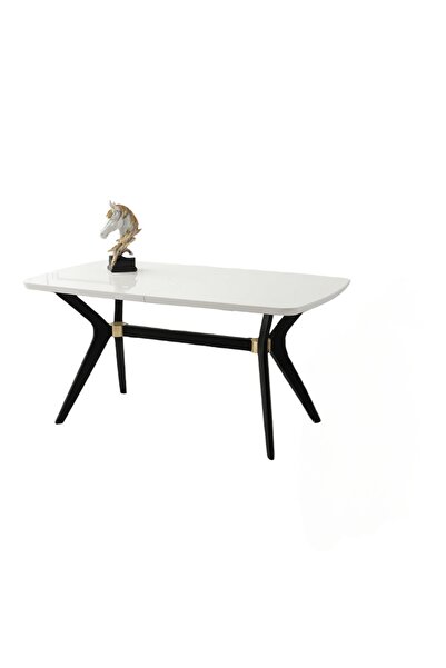 Viento Mobilya Anka Kar Beyaz Renk Highgloss Açılır 160X90 Masa (Açılımış Ölçüsü 190X90)
