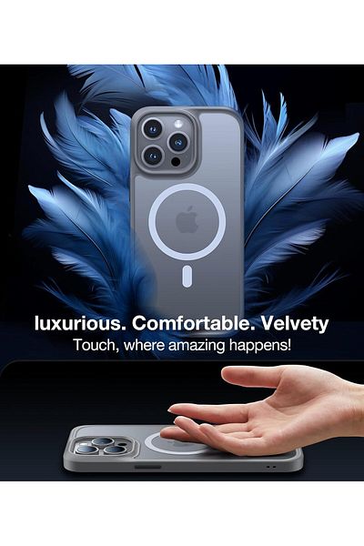 TORRAS MagSafe Case for iPhone 15 Pro, Military-Grade Drop Protection, Slim, Anti-Scratch, Navy Blue