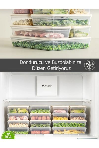 VZN Refrigerator and Freezer Organizer Set - Compatible Storage Container