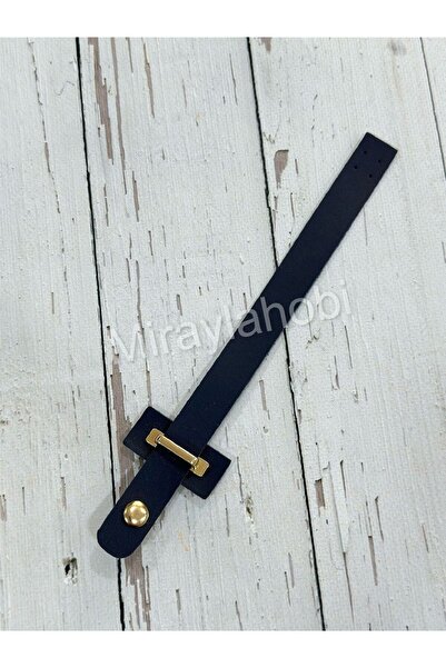 miraylahobi غطاء إغلاق جلدي باللون الأزرق الداكن