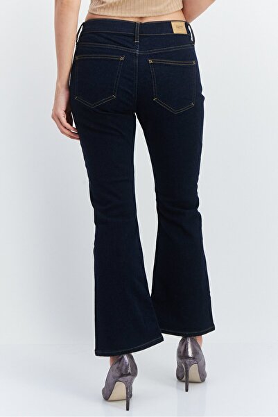 Esprit Women Regular Plain Stretchable Bootcut Jean, Navy Blue