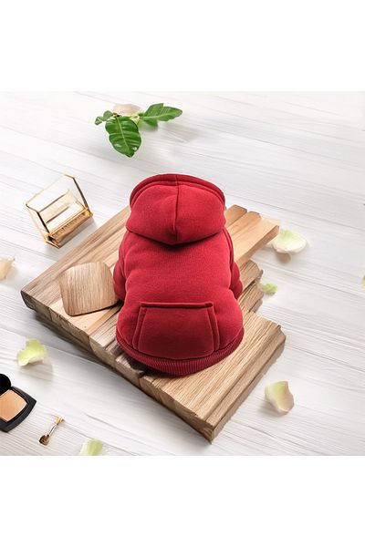 Lady Fify Red Sweatshirt with Pocket for Cat Dog