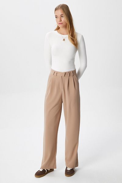 Ritnice Women's Flow Hook Closure Pocket Mink Fabric Trousers