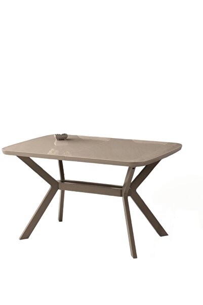 Viento Mobilya Anka Cappicino Renk Highgloss Açılır 130X80 Masa (Açılımış Ölç...