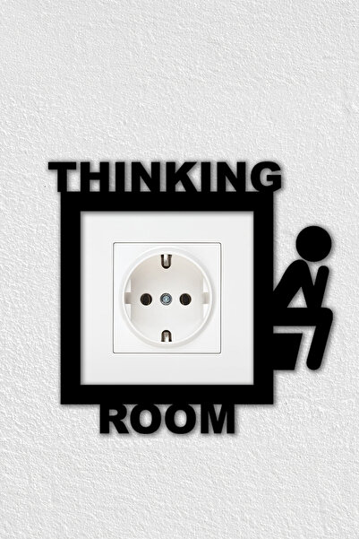 To Design Lab Thinking Room - Düşünme Odası WC Temalı Dekoratif Duvar Priz Anahtar Çerçevesi Tablo