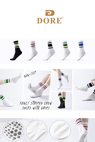 Dore Orijinal Kadın 1 Çift Kaymaz Pilates Ve Yoga Için Plates Kaydırmaz Tabanlı Çorap - Beyaz 1'li